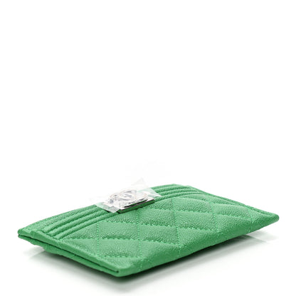 Chanel Caviar Quilted Boy Card Holder Green 4 of 6