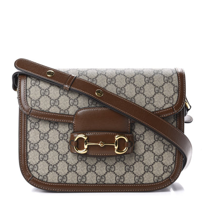 Gucci GG Supreme Monogram Horsebit 1955 Shoulder Bag Beige Brown Sugar 1 of 10