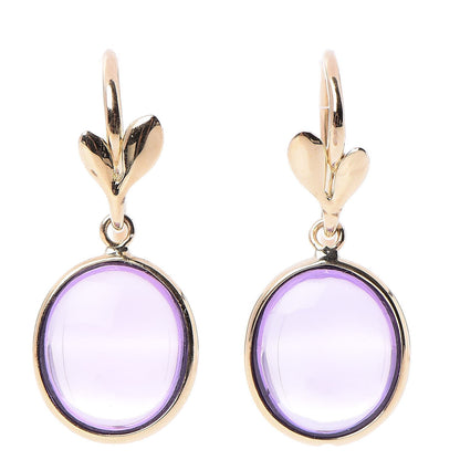 Tiffany 18K Yellow Gold Amethyst Paloma Picasso Olive Leaf Drop Earrings 1 of 4