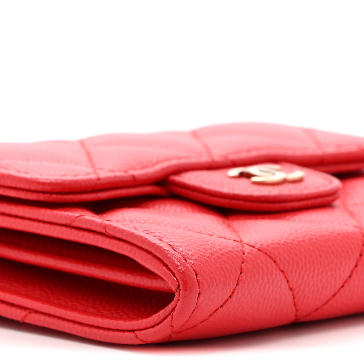 Chanel Caviar Quilted Flap Card Holder On Chain Red 10 of 12