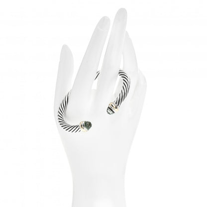 David Yurman Sterling Silver 14K Yellow Gold Prasiolite 7mm Cable Classics Bracelet 2 of 4
