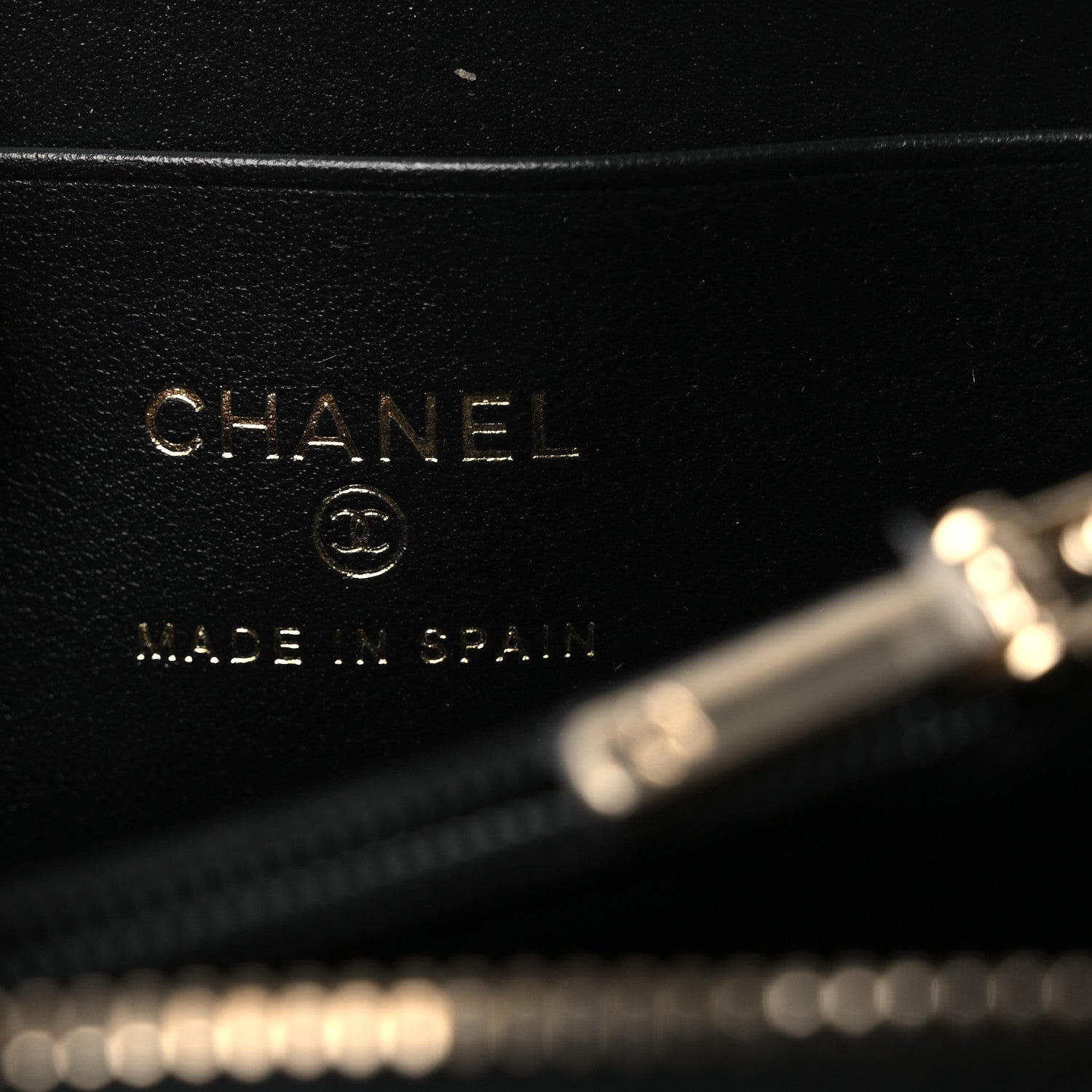 Chanel Caviar Quilted Crystal Zip Around Coin Purse Wallet Black 6 of 9