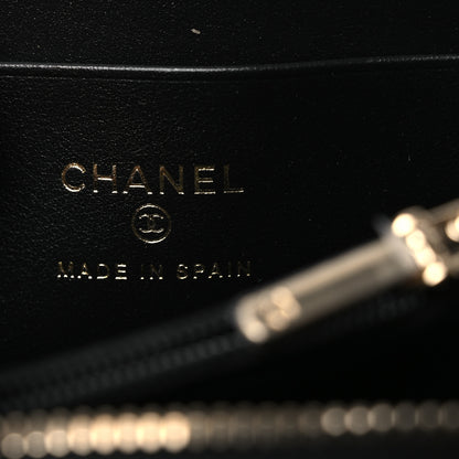 Chanel Caviar Quilted Crystal Zip Around Coin Purse Wallet Black 6 of 9