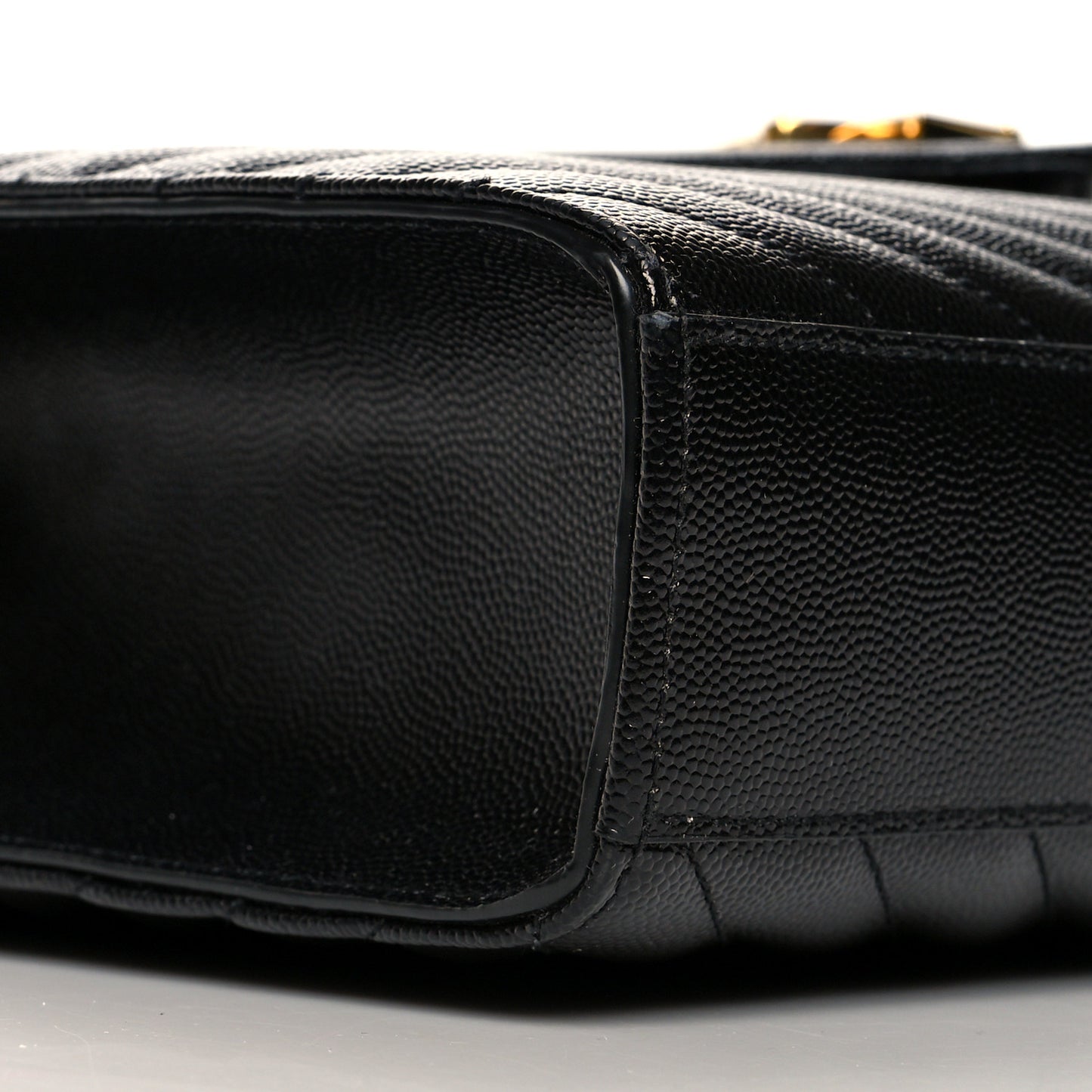 Grain De Poudre Matelasse Chevron Large Monogram Satchel Black