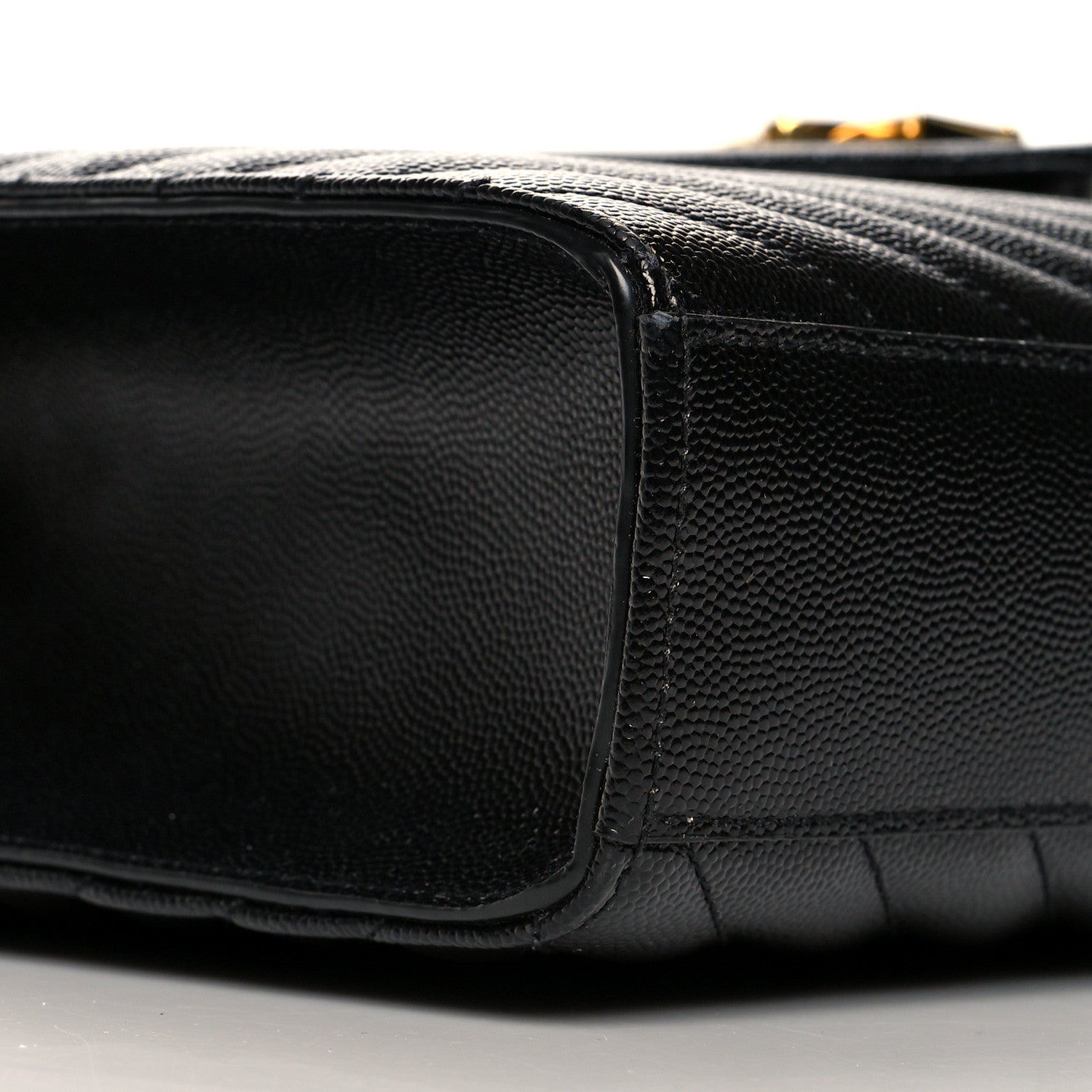 Saint Laurent Grain De Poudre Matelasse Chevron Large Monogram Satchel Black 8 of 9
