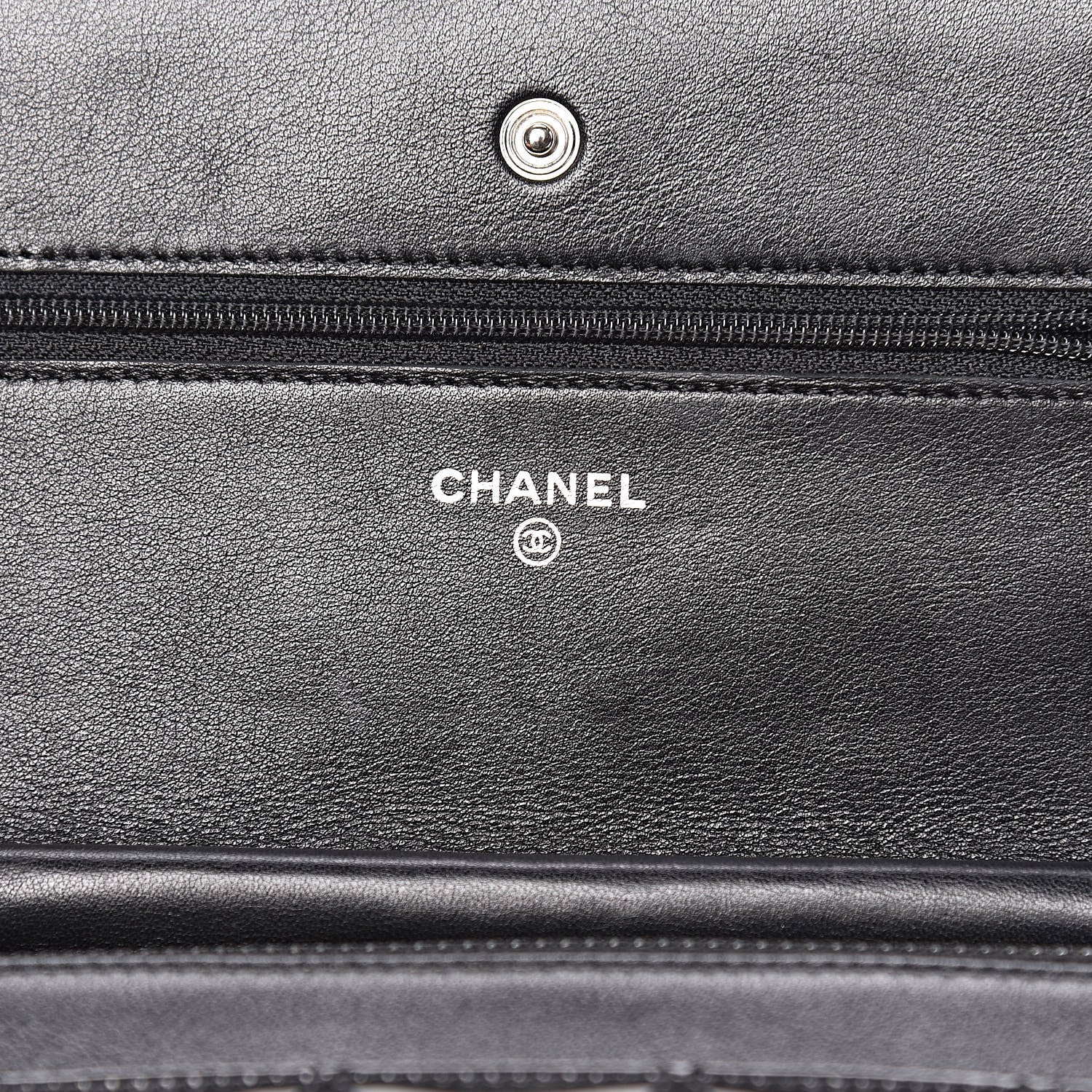 Chanel Striated Patent Quilted Wallet on Chain WOC Black 6 of 12