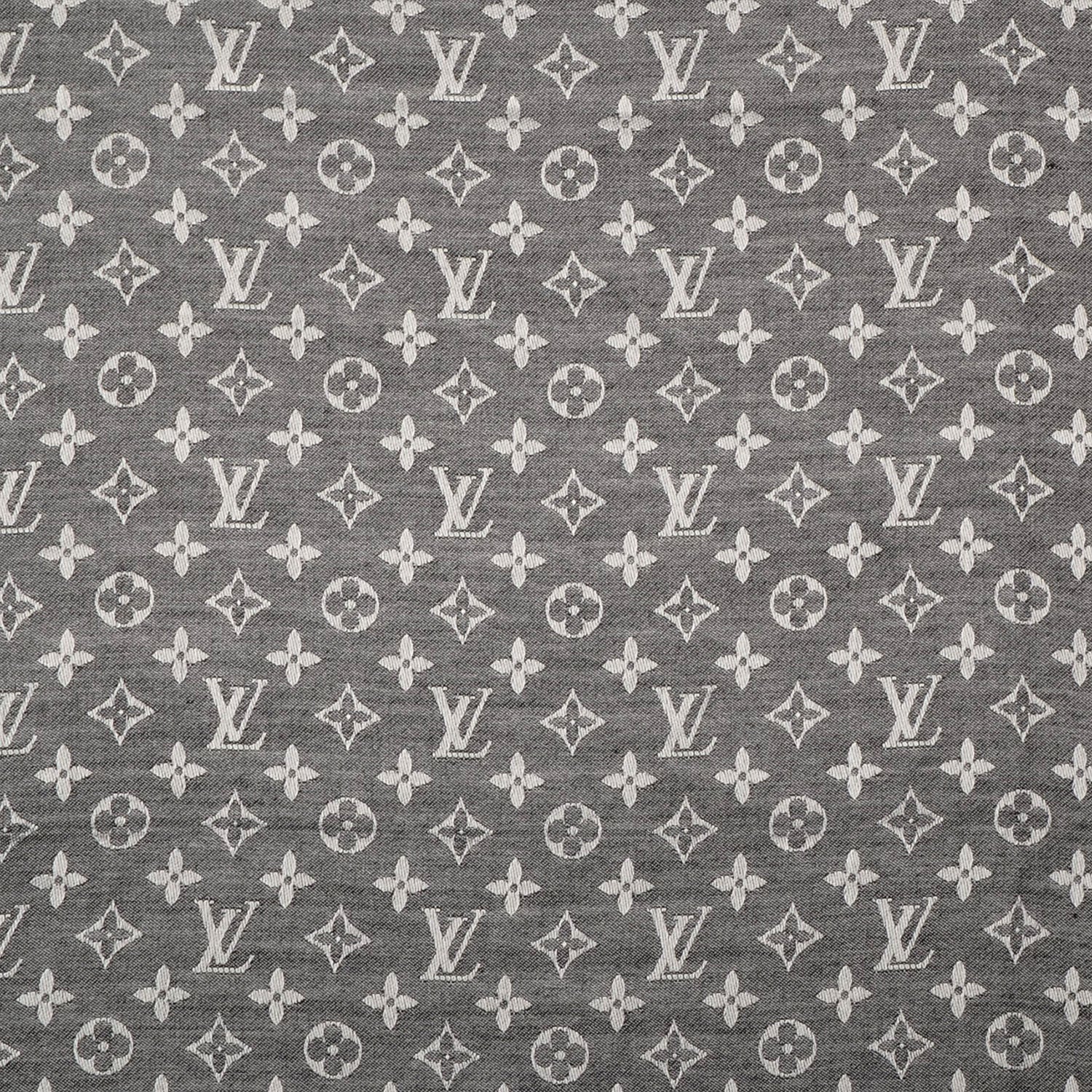 Louis Vuitton Silk Wool Monogram Denim Shawl Black 1 of 5