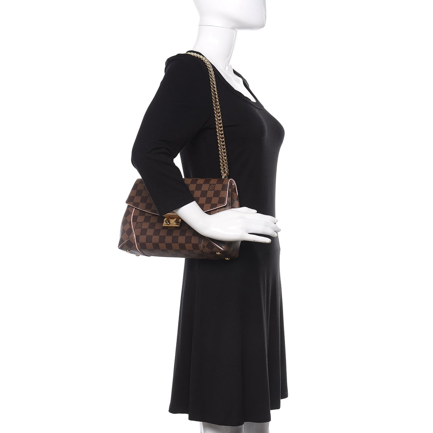 Damier Ebene Caissa Clutch Rose Ballerine