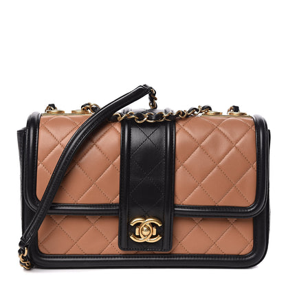Chanel Lambskin Quilted Medium Elegant CC Flap Dark Beige Black 1 of 11