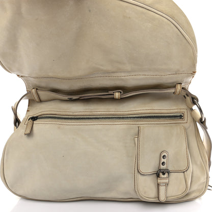 Christian Dior Calfskin Medium Gaucho Double Saddle Bag Ivory 9 of 15