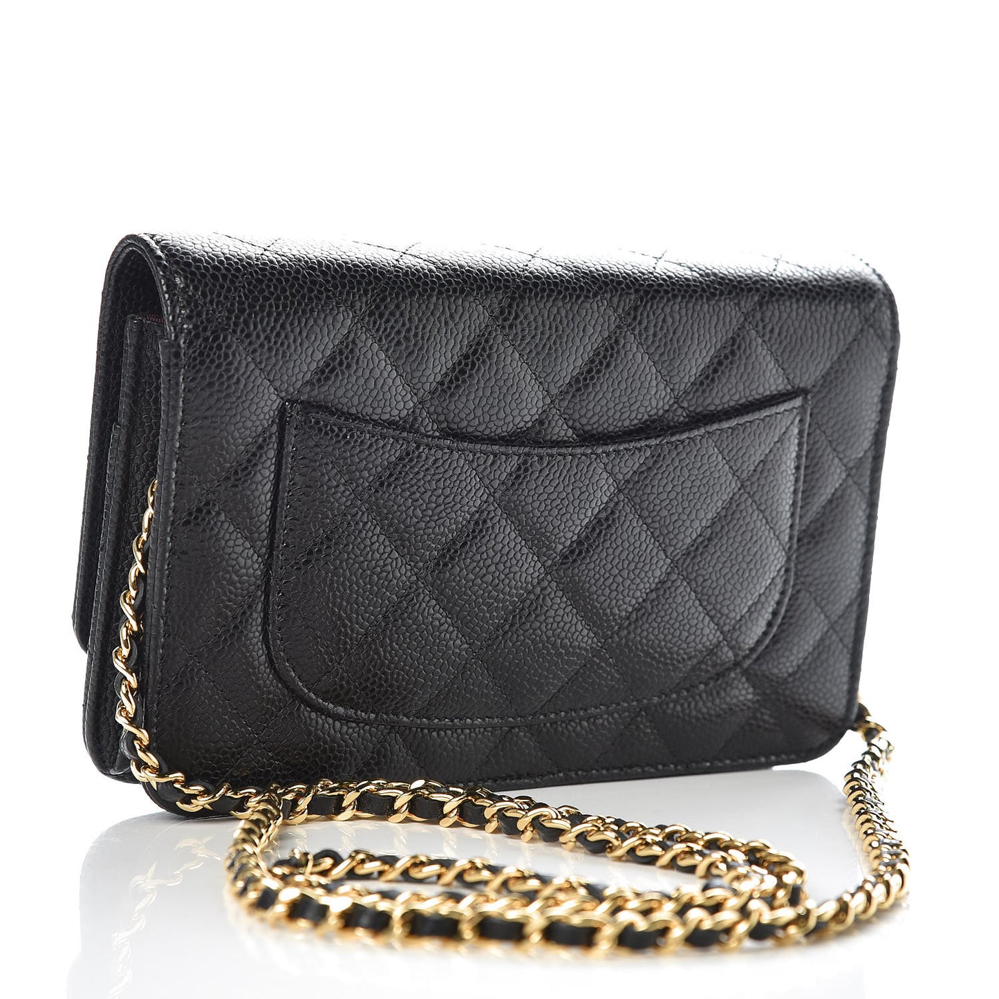 Caviar Quilted Wallet On Chain WOC Black
