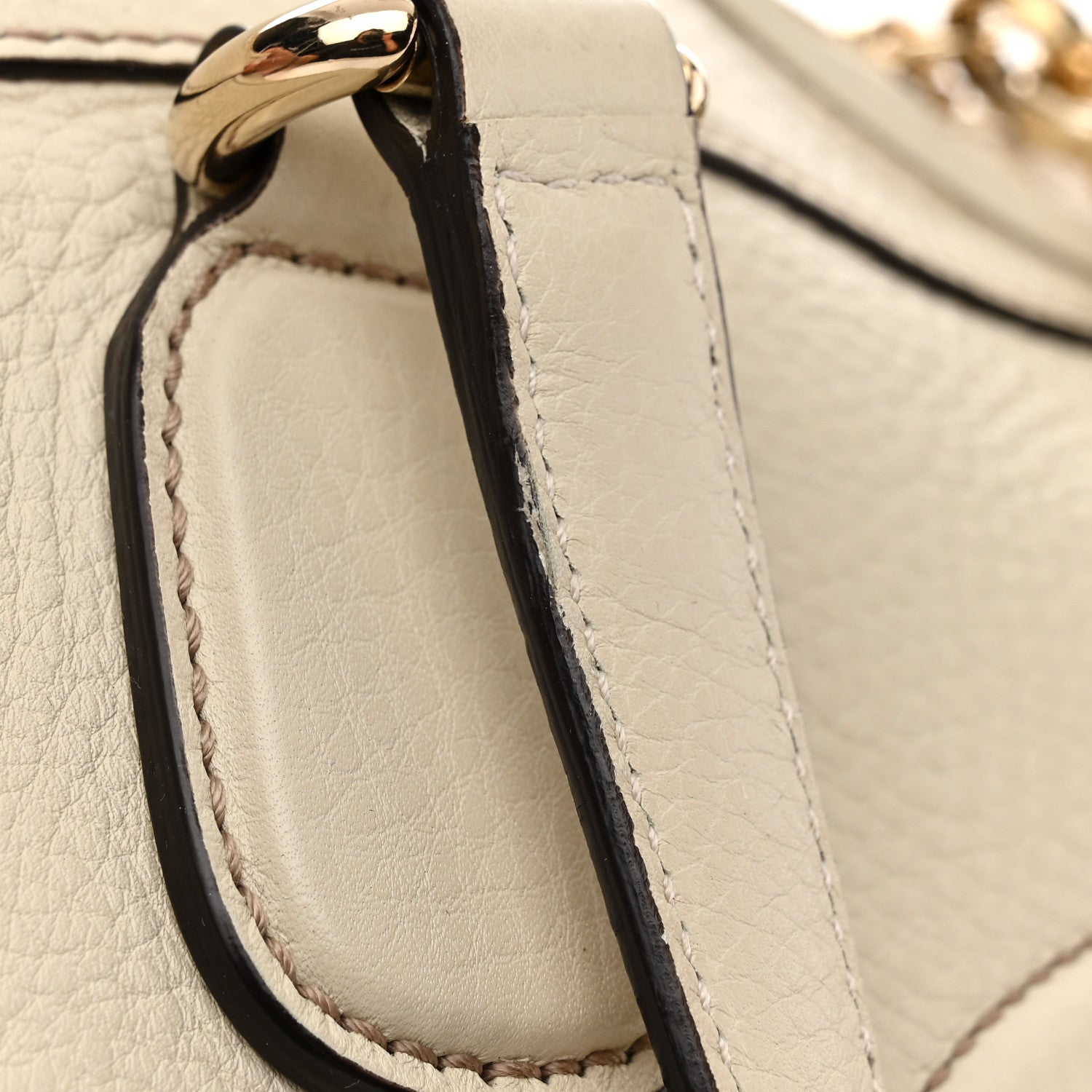 Gucci Pebbled Calfskin Small Soho Top Handle Bag Off White 12 of 14