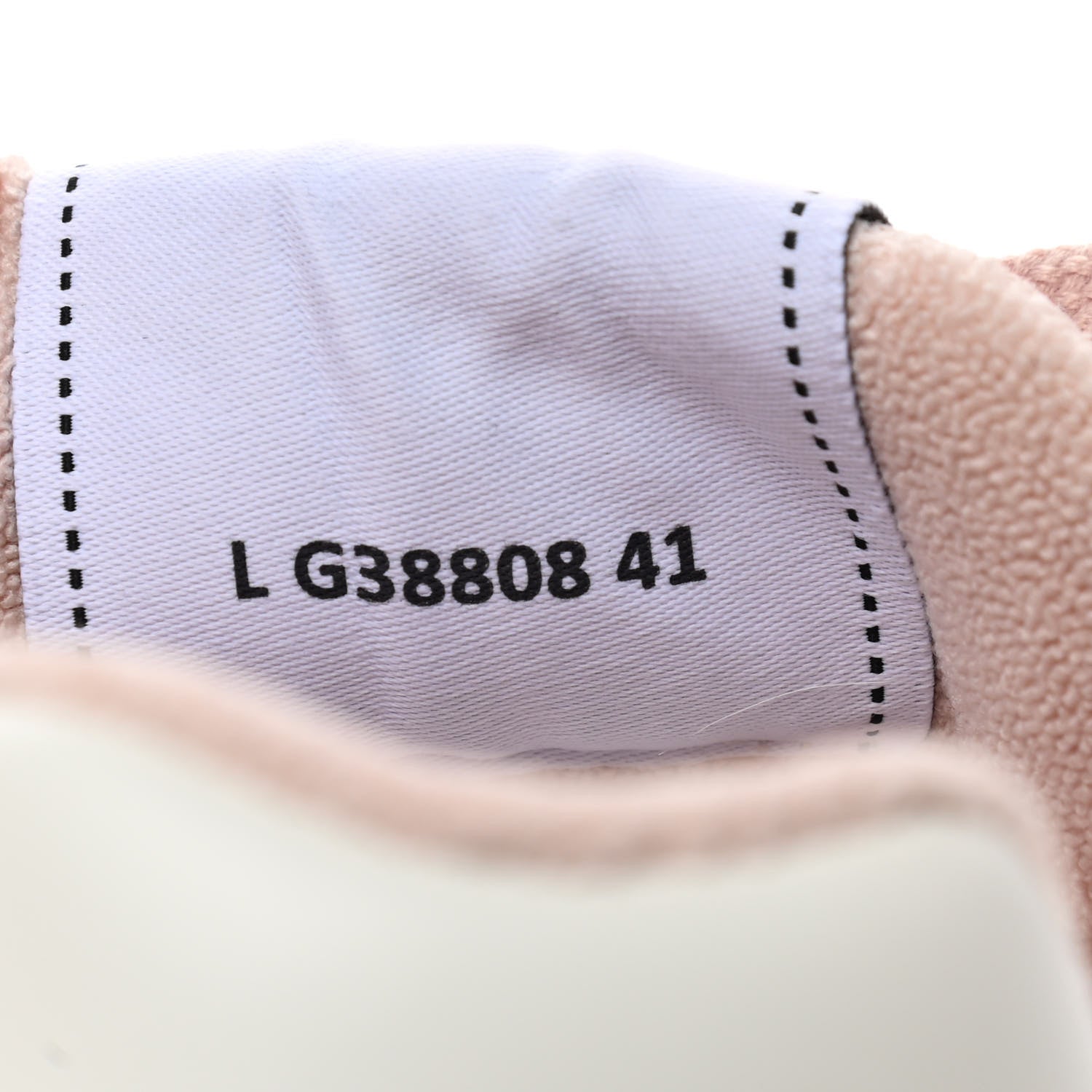 Chanel Grained Calfskin Fabric Womens Logo Sneakers 41 White Light Pink 8 of 9