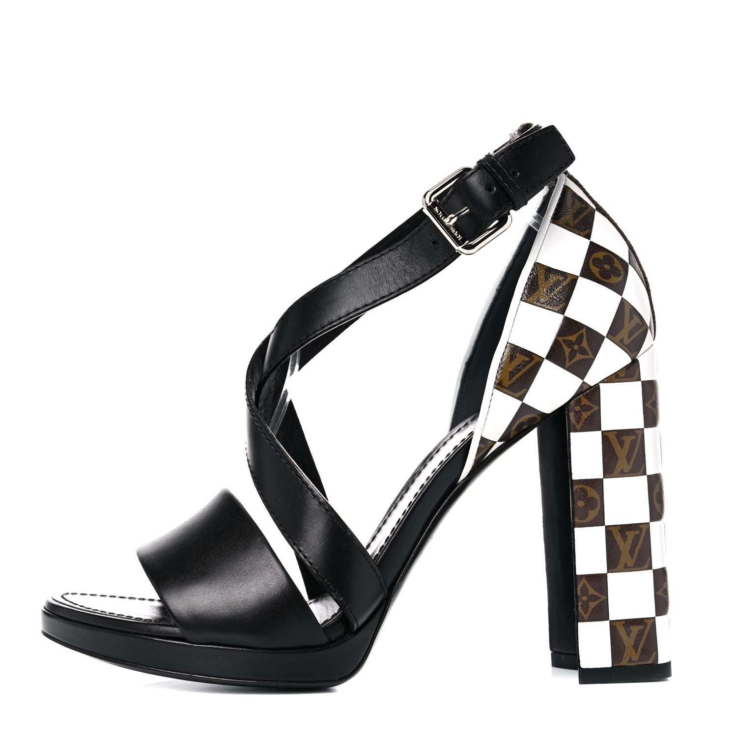 Louis Vuitton Calfskin Monogram Damier Tressage Matchmake Cross Sandals 39 1 of 11
