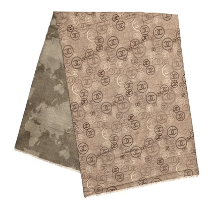 Chanel Cashmere CC Map Reversible Stole Beige 2 of 3