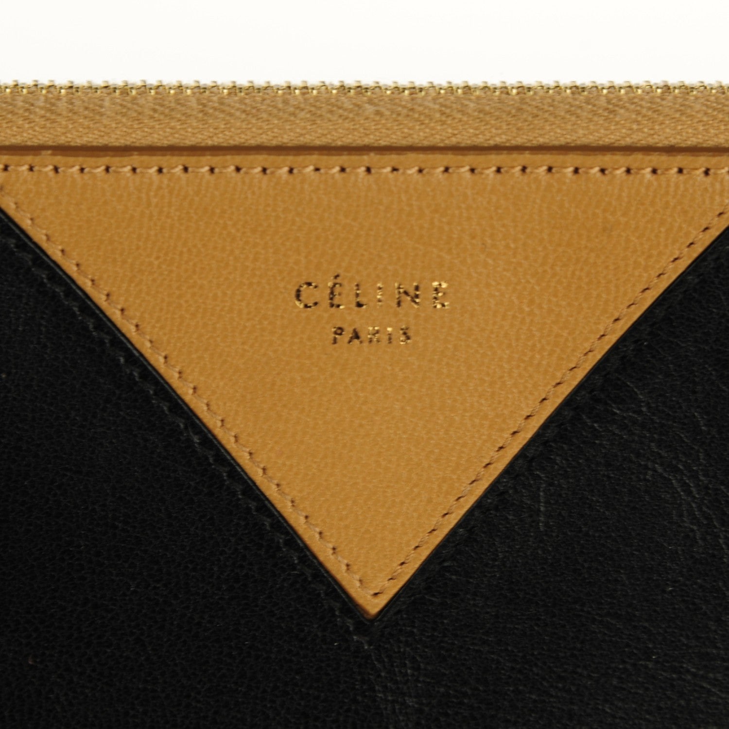 Celine Lambskin Bi-Color Zip Pouch Black 5 of 8