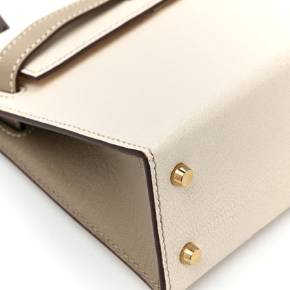 Hermes Chevre Mysore Horseshoe Mini Kelly Sellier 20 Craie Gris Tourterelle 10 of 13