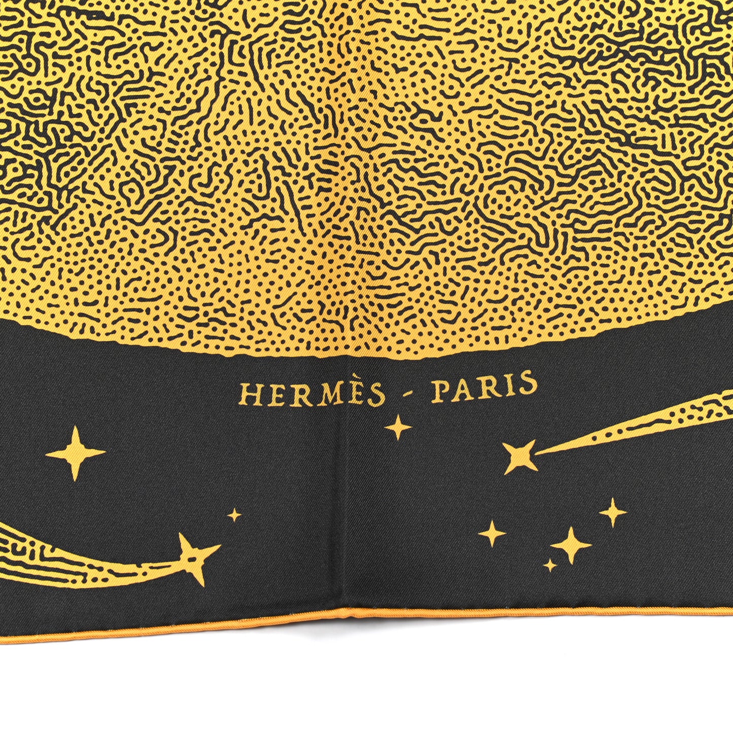 Silk Clair De Lune Double Face Scarf 90 Black Jaune D'Or Bleu