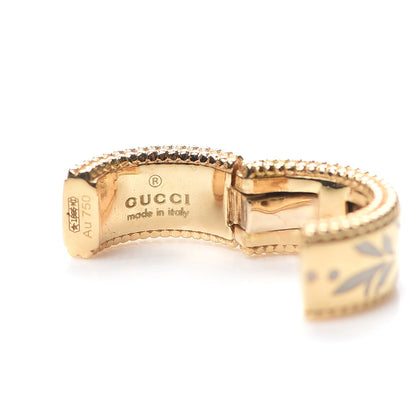 Gucci 18K Yellow Gold Enamel Blooms Single Ear Cuff Earring White 3 of 5