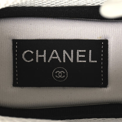 Chanel Calfskin Mesh Lycra Suede Womens Logo Sneakers 40 White 8 of 9