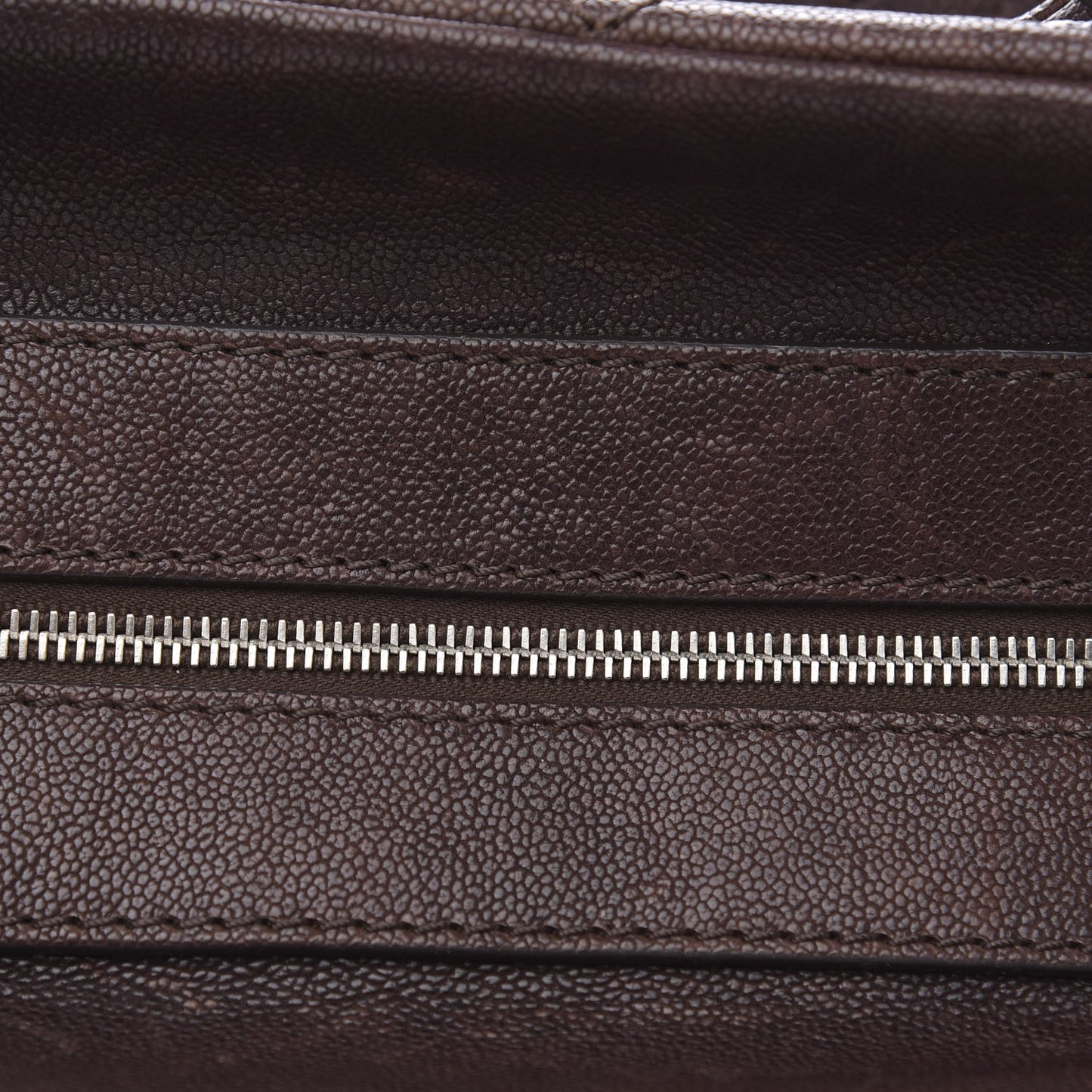 Caviar Quilted Bowler Tote Brown