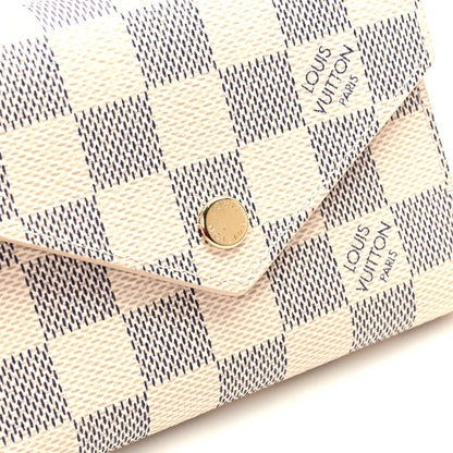 Louis Vuitton Damier Azur Victorine Wallet Rose Ballerine 7 of 8