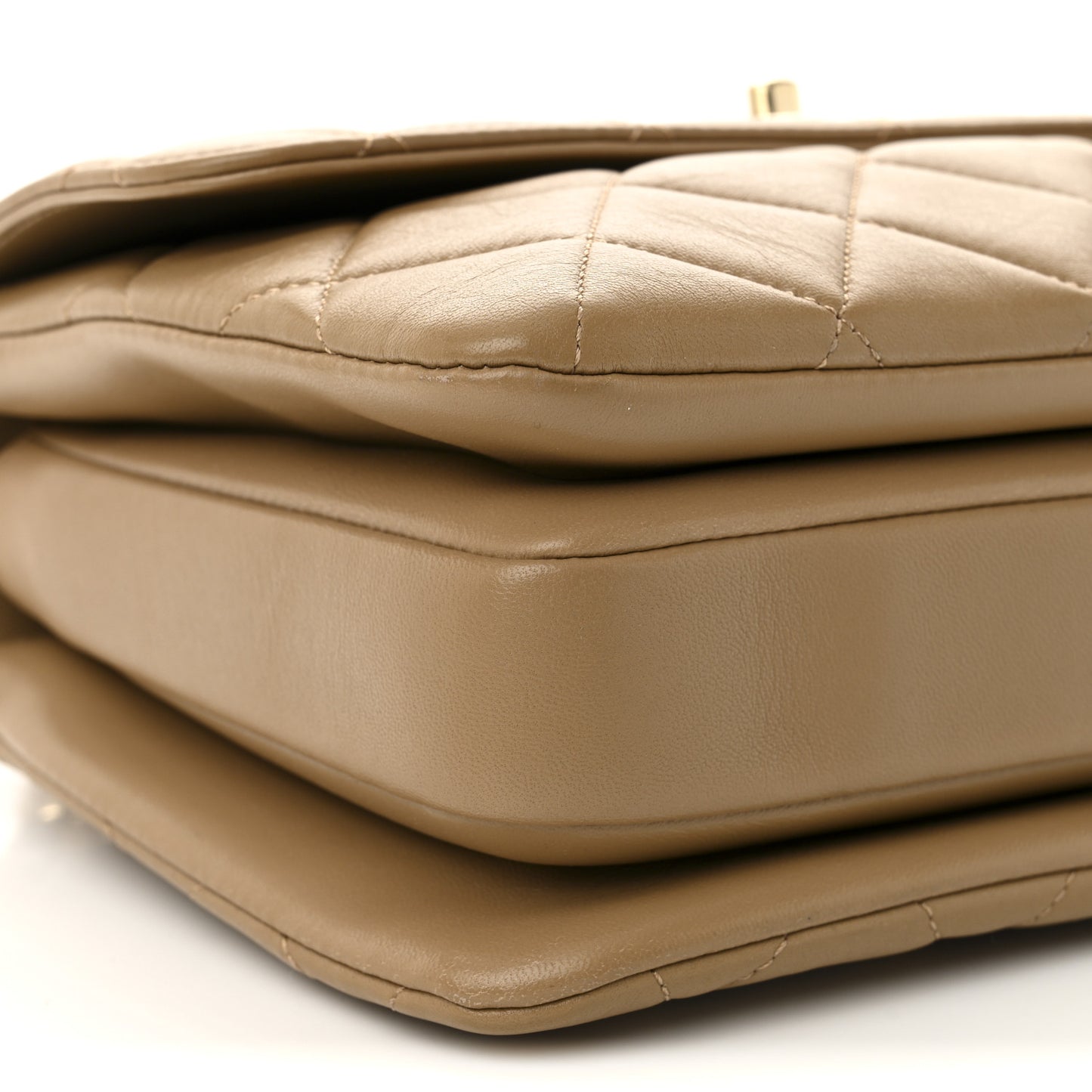 Lambskin Quilted Small Trendy CC Dual Handle Flap Bag Beige