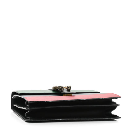 Gucci Calfskin Bamboo Web Large Dionysus Top Handle Bag Black Bright Evergreen Hibiscus Red 4 of 21