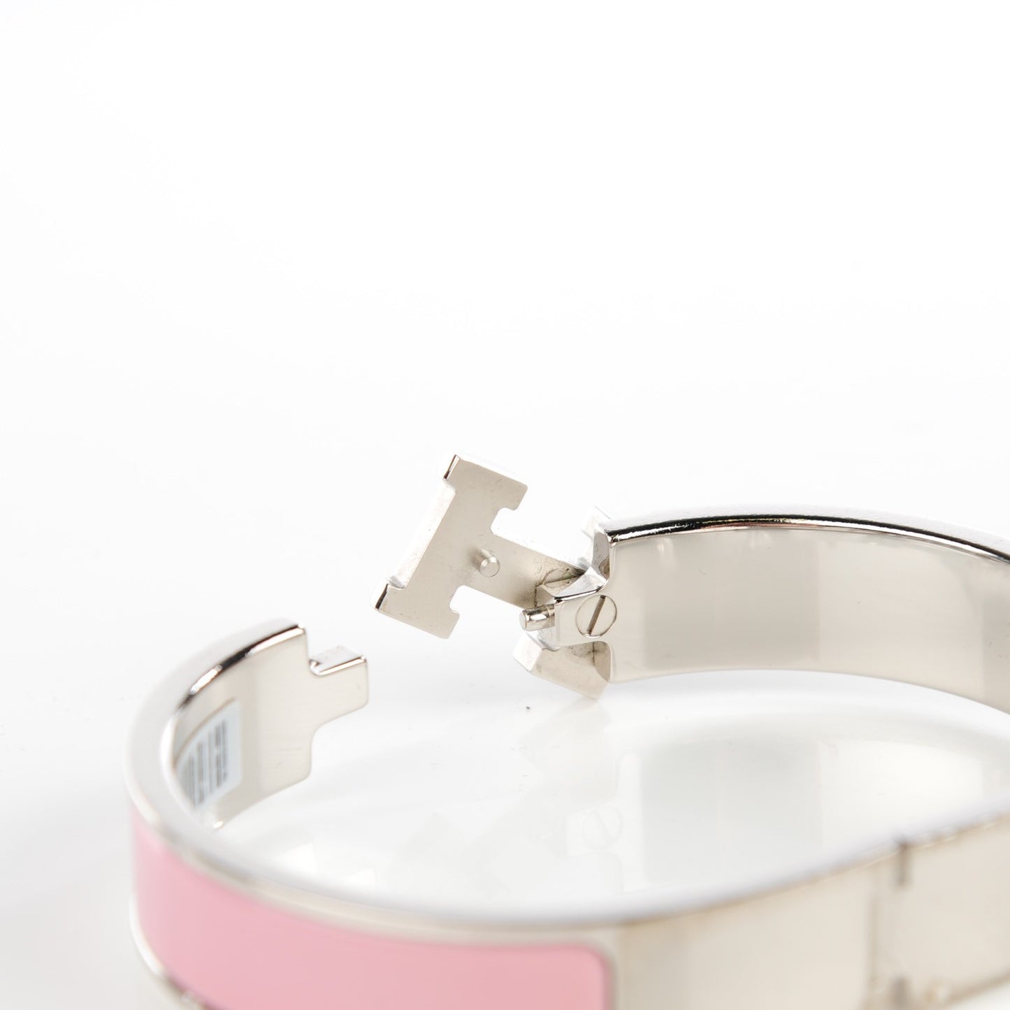 Enamel Narrow Clic Clac H Bracelet PM Rose Nacarat