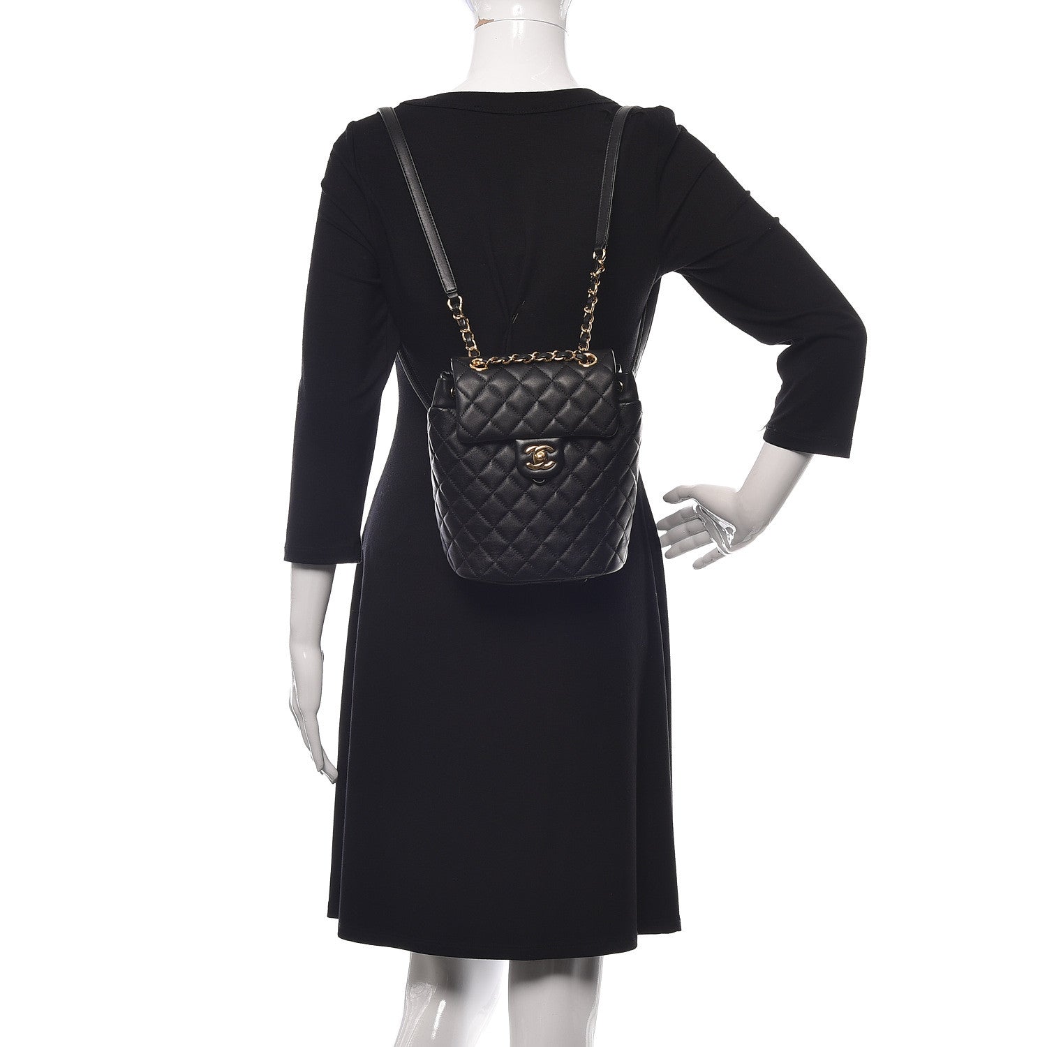 Chanel Calfskin Quilted Mini Urban Spirit Backpack Black 2 of 10