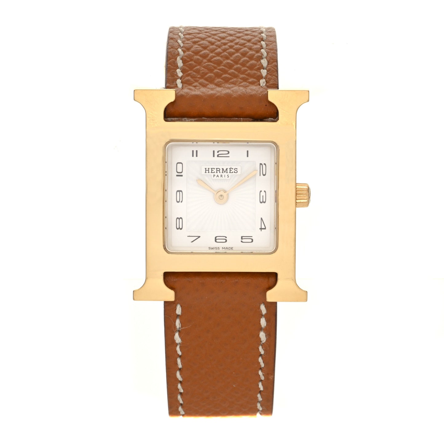 Stainless Steel Epsom 21mm Heure H Hour Quartz Watch Gold