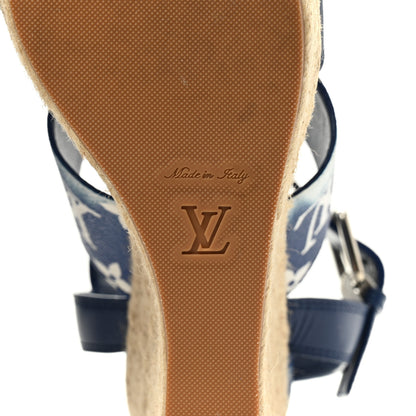 Louis Vuitton Monogram Escale Starboard Wedge Sandal 40 Blue 8 of 11