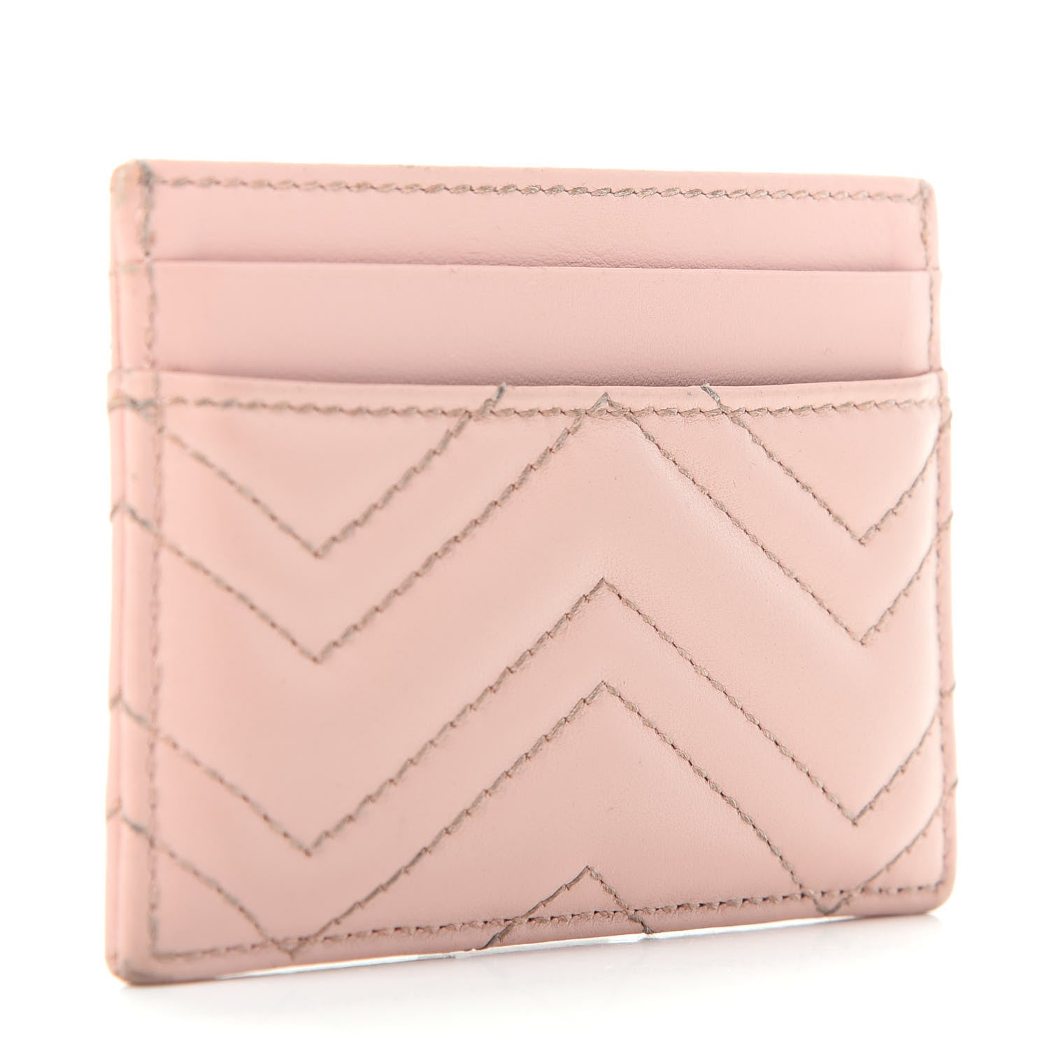 Gucci Calfskin Matelasse GG Marmont Card Holder Perfect Pink 3 of 6