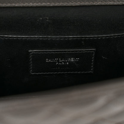 Saint Laurent Grain De Poudre Textured Mixed Matelasse Medium Triquilt Monogram Satchel Earth 7 of 12