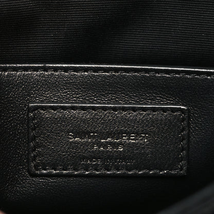 Saint Laurent Crinkled Calfskin Matelasse Monogram Baby Niki Chain Satchel Black 6 of 10