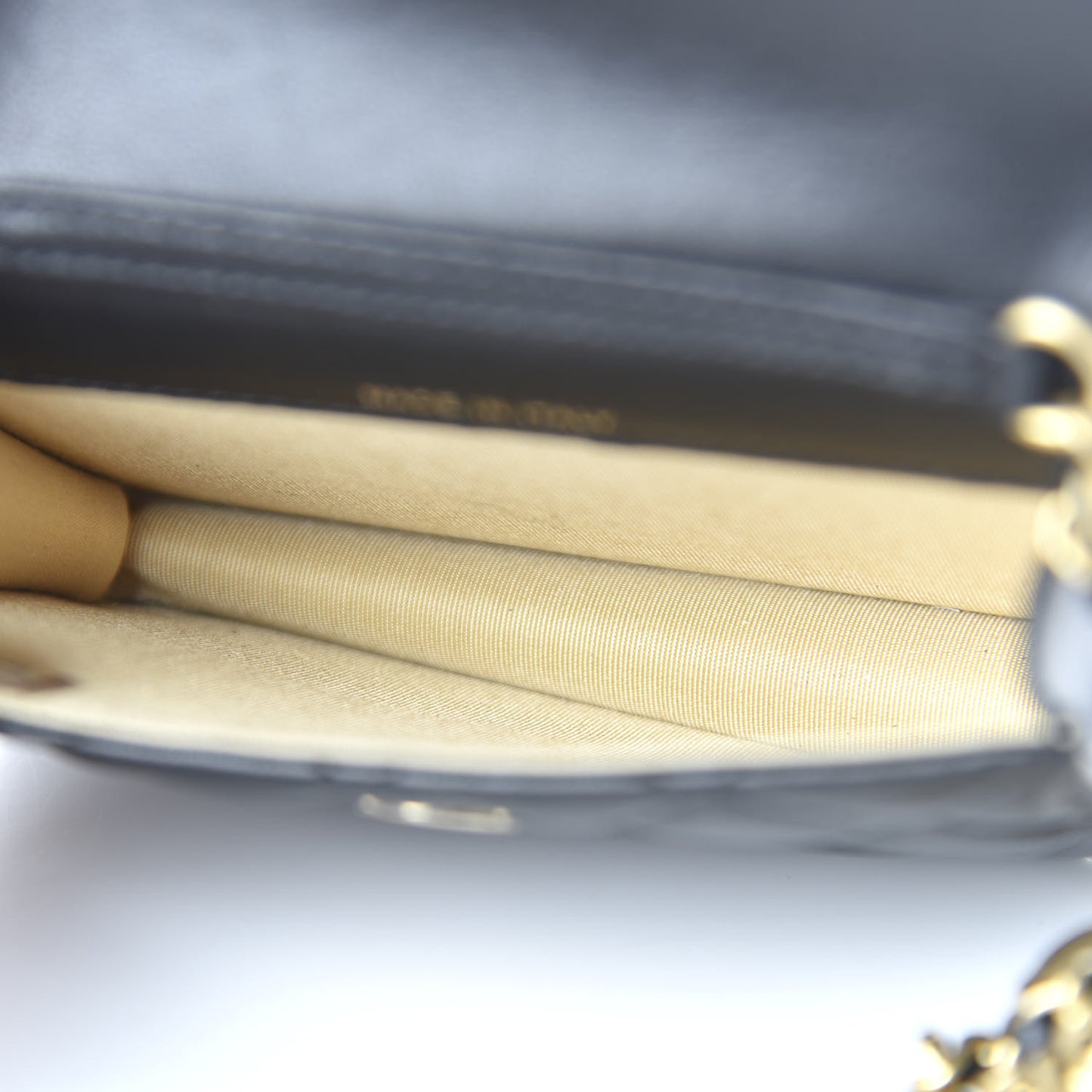 Lambskin Quilted Pearl Crush Clutch With Chain Black
