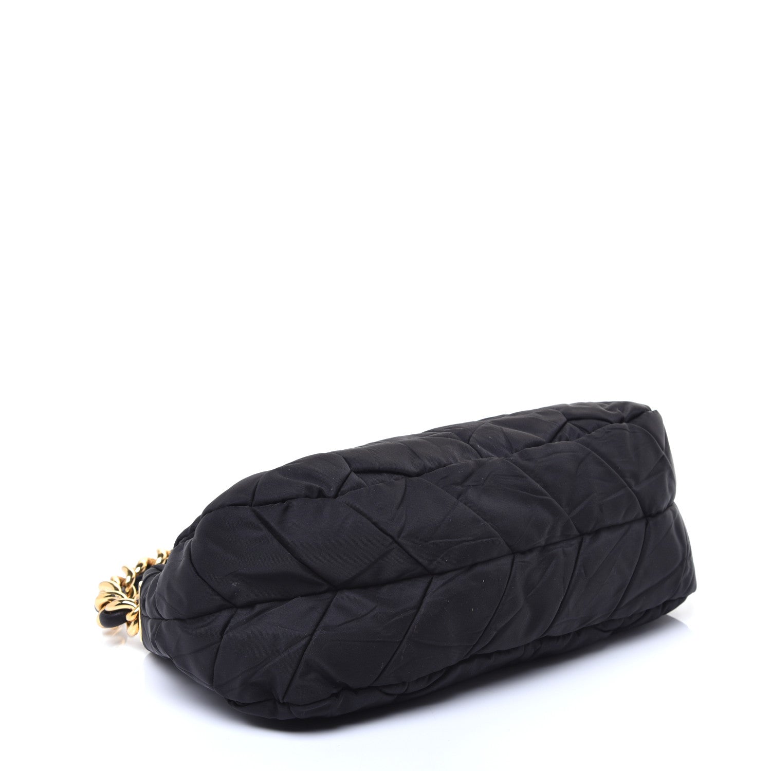 Prada Tessuto Nylon Chevron Quilted Shoulder Bag Black 4 of 8