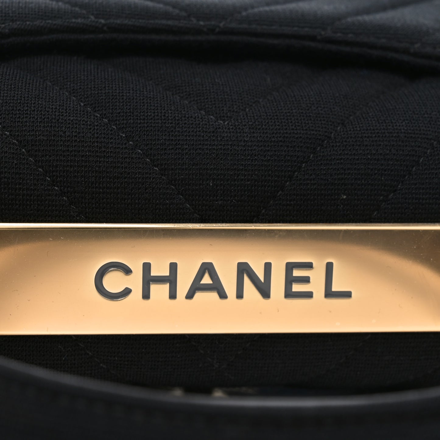 Jersey Chevron Quilted Small Trendy CC Dual Handle Flap Bag Black