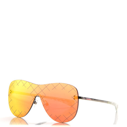 Chanel Shield Runway Sunglasses 4215 Silver Red 1 of 8