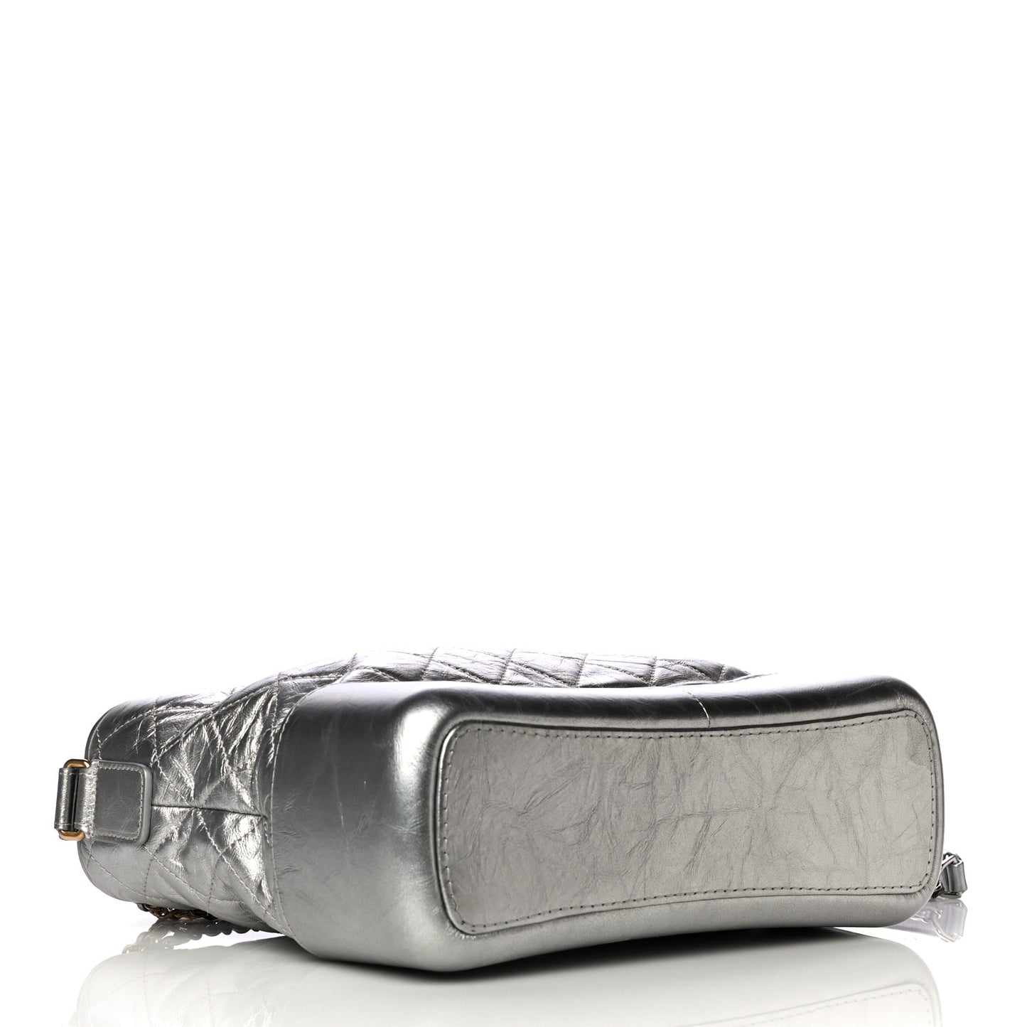 Metallic Lambskin Calfskin Quilted Medium Gabrielle Hobo Silver