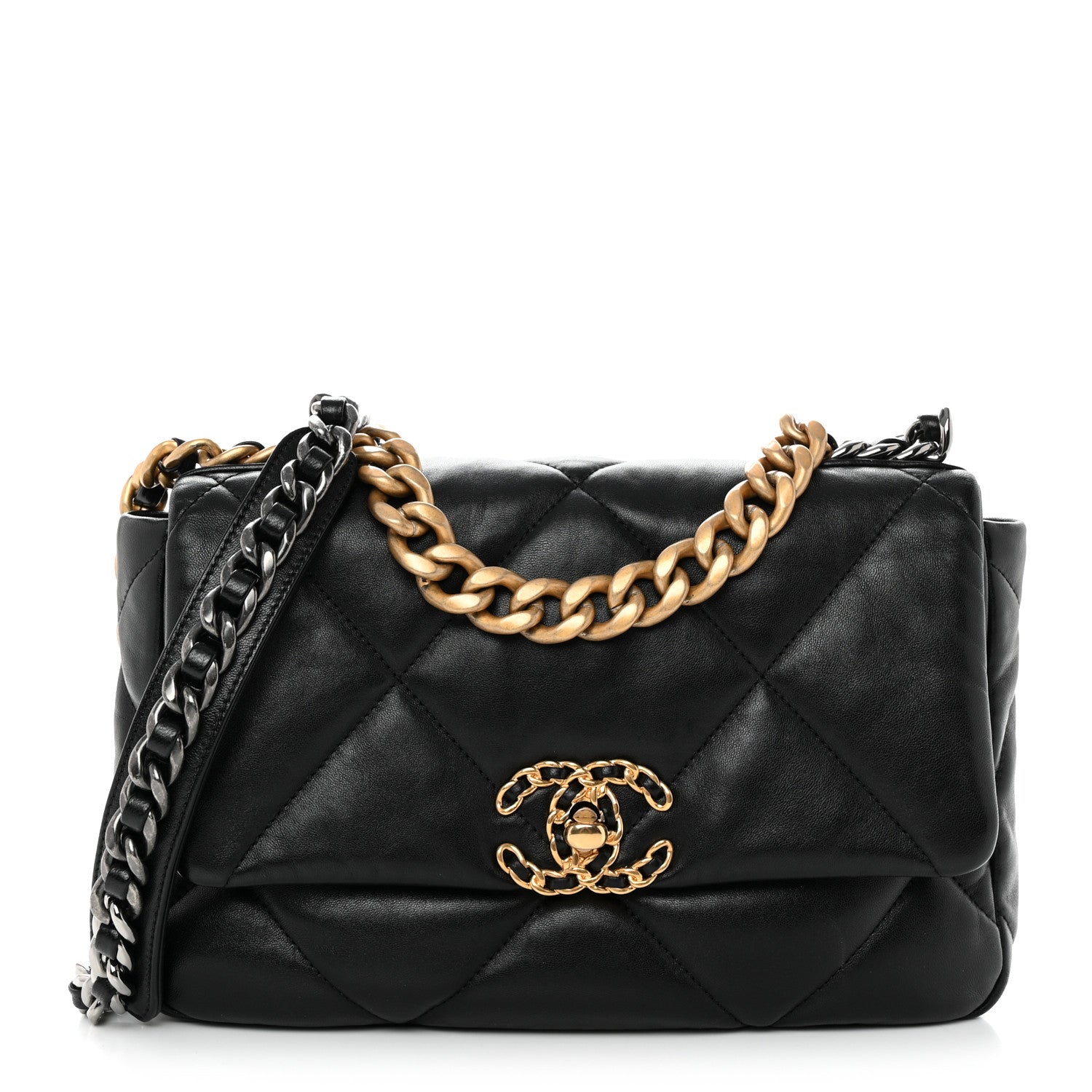 Chanel Lambskin Quilted Medium Chanel 19 Flap Black 1 of 12