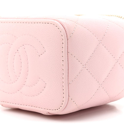 Chanel Caviar Quilted Mini Vanity Case With Chain Light Pink 11 of 11