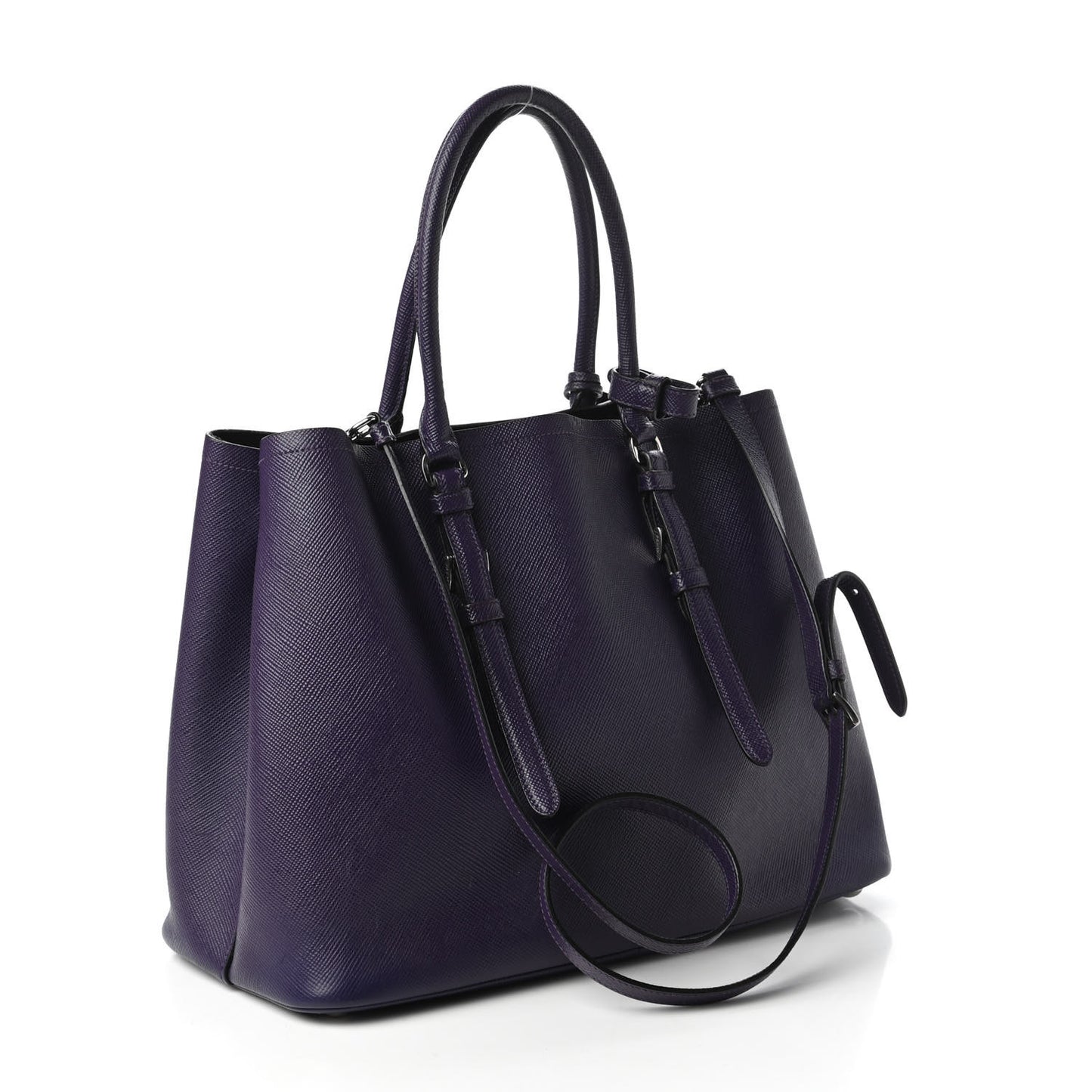 Saffiano Cuir Medium Double Handle Tote Viola