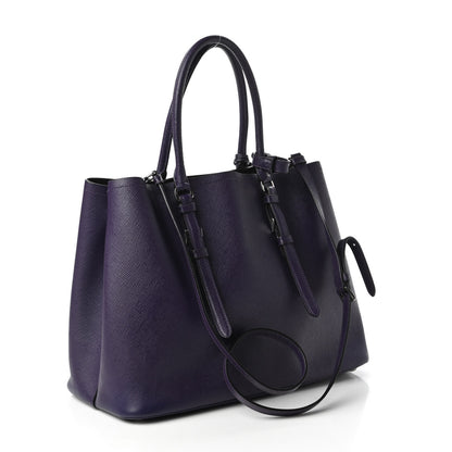 Prada Saffiano Cuir Medium Double Handle Tote Viola 3 of 10