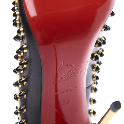 Christian Louboutin Kid Specchio Follies Cabo 120 Pumps 38 Black Gold 9 of 10