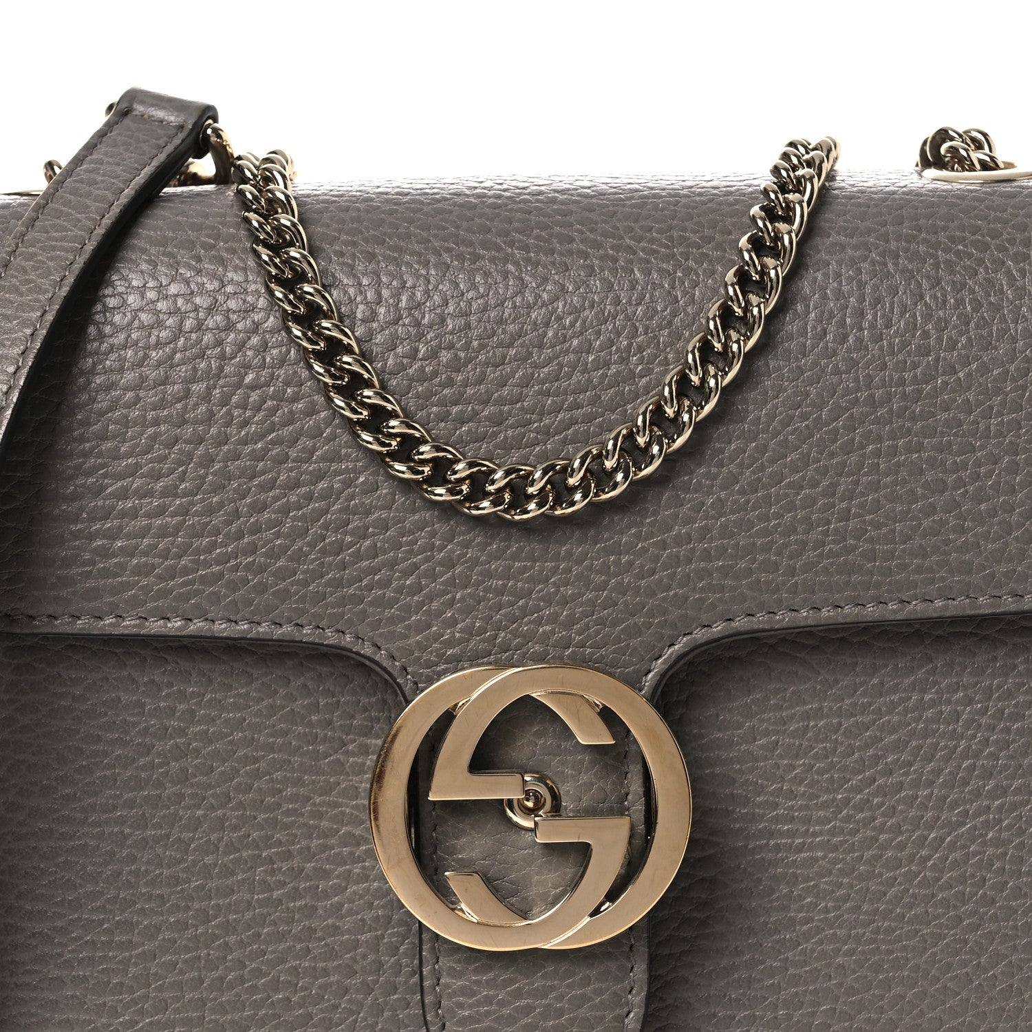 Gucci Dollar Calfskin Small Interlocking G Shoulder Bag Loess 8 of 11