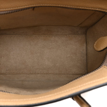 Celine Drummed Calfskin Nano Luggage Dune 5 of 11