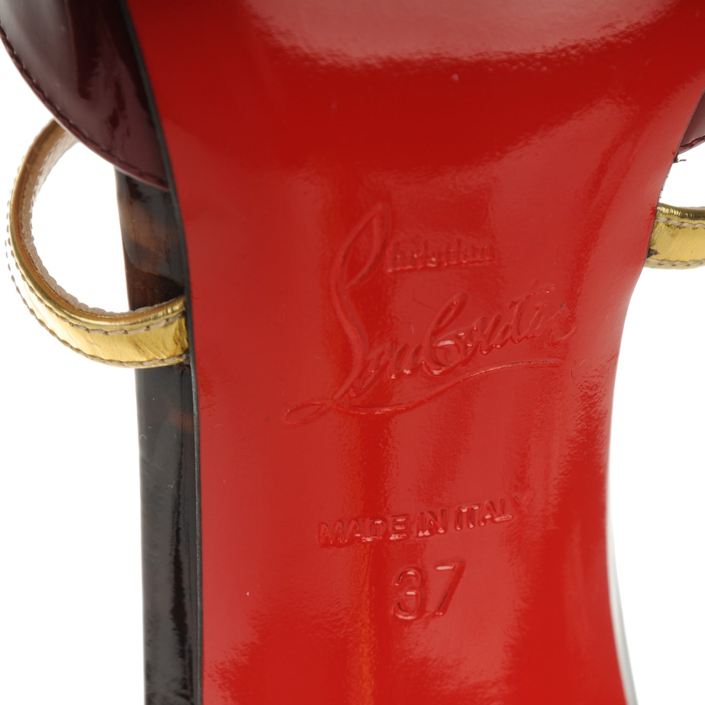 Patent Specchio Goldocross Spikes 100 Pumps 37 Carmin