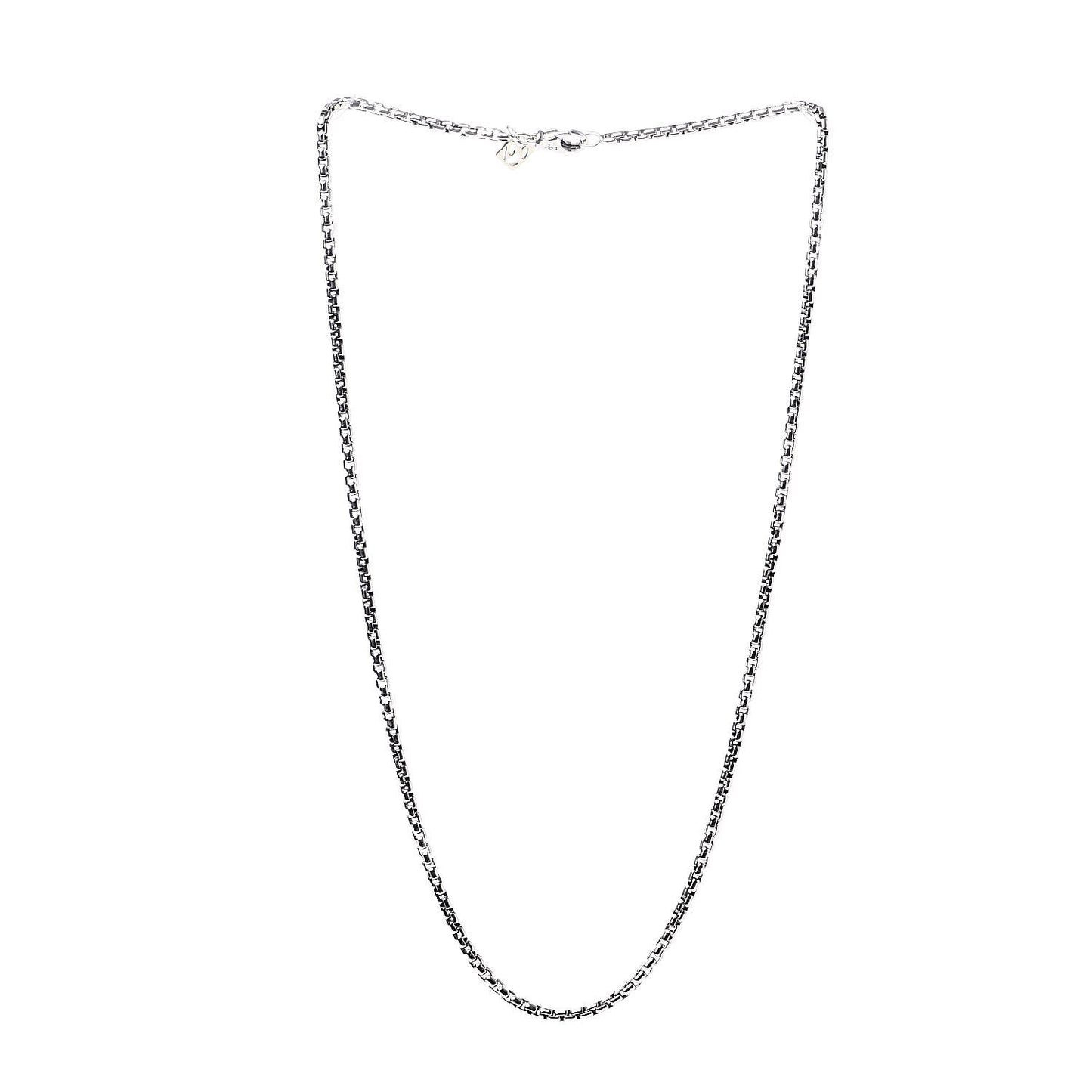 Sterling Silver 14K Yellow Gold 2.7mm Small Box Chain Necklace 18"