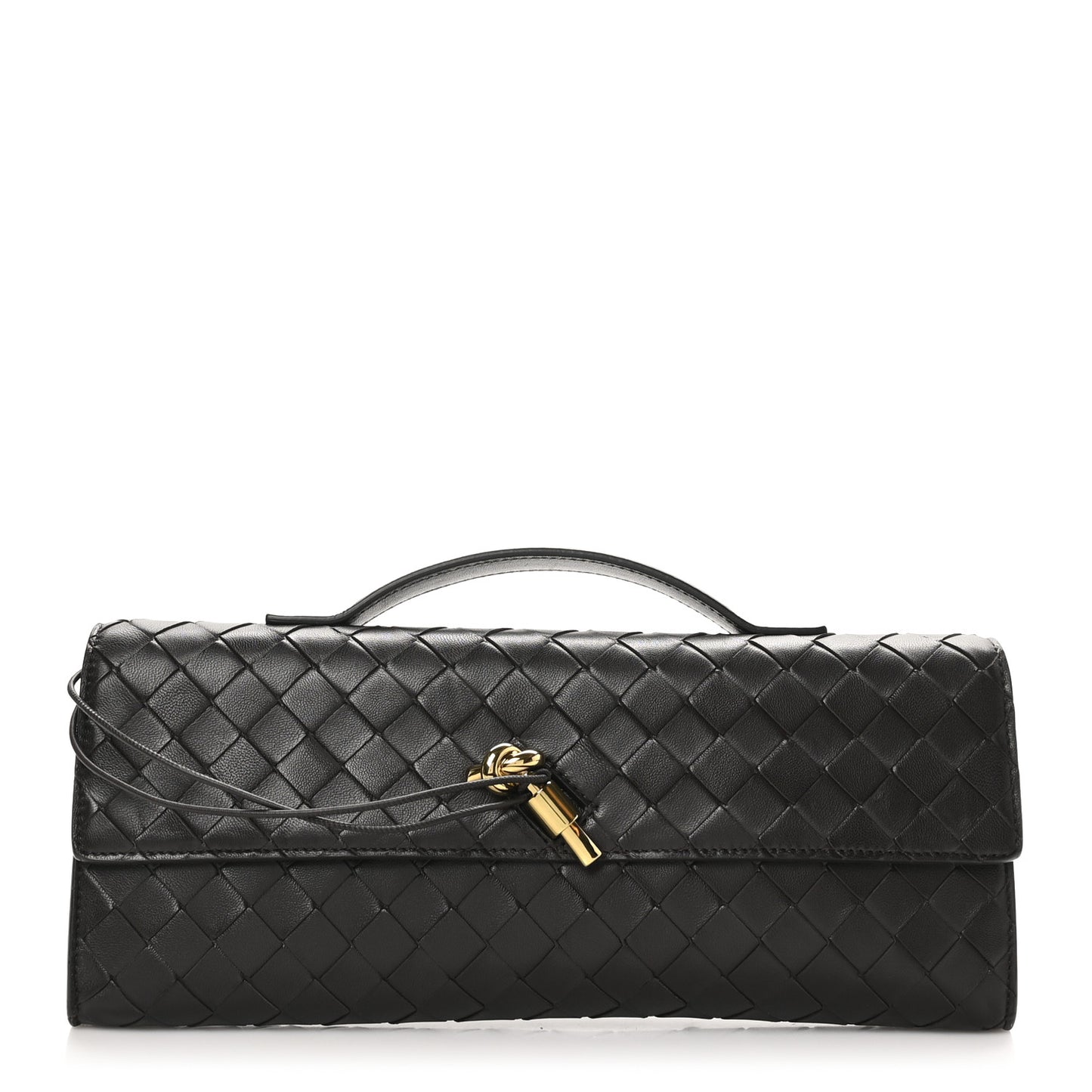 Nappa Intrecciato Long Andiamo Top Handle Clutch Fondant